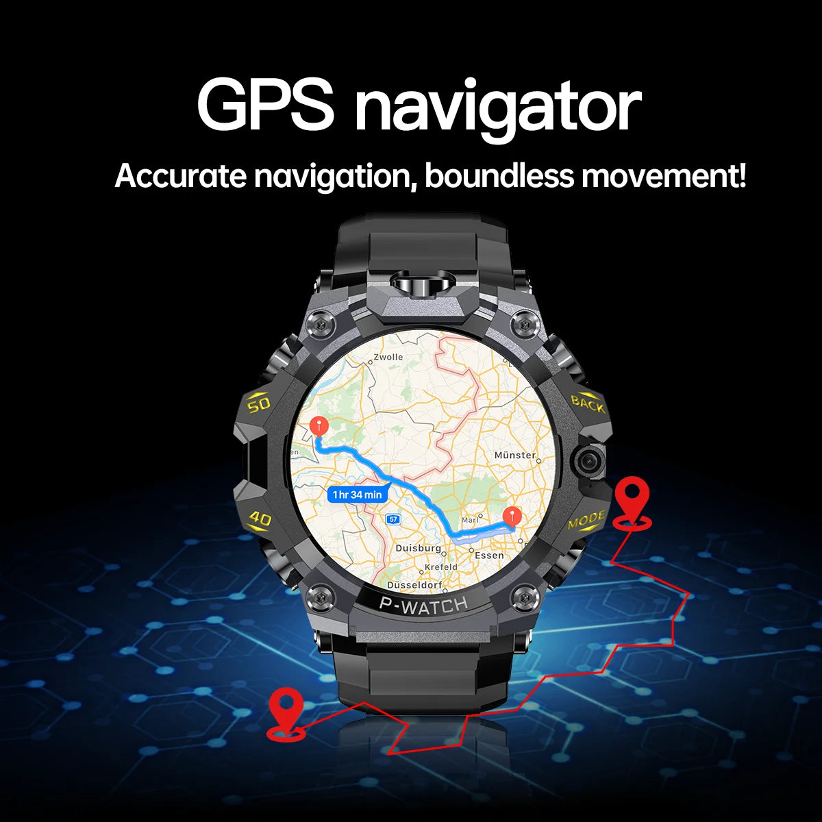 Q668 Smartwatch Android 10.0 Smart Watch With 1.95 inch Amoled HD Screen inset 4g/5g Sim Card GPS WIFI IP68 Waterproof 512GB