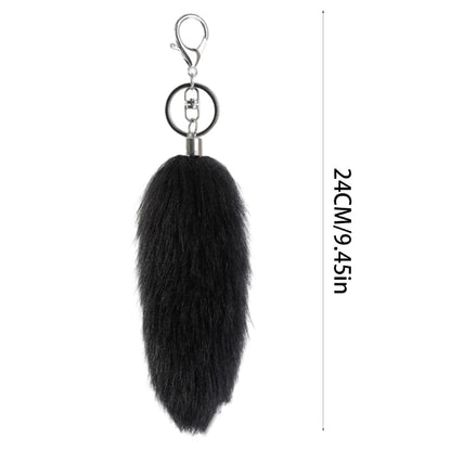 New Fashion Wolf Tail Fur Keychains Unisex Pendant Car Keyring Holder Key Chains Charm Bag Accessories Gifts