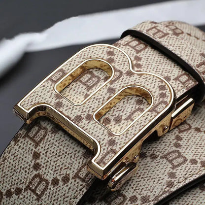 High Quality 3.4cm Luxury Brand Men Belts Famous Leather Belts for men Designers B Buckle Male Strap jeans belt