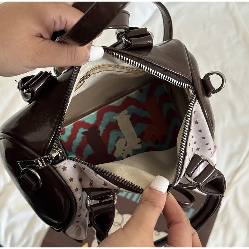 Fashion Polka Dot Ladies Piano Bag New Style Niche Underarm Shoulder Bag Sweet Personality Piano Backpack Women's Bag Square Bag
