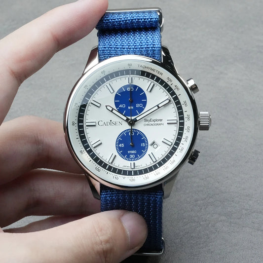 CADISEN New Mens Watches Luxury Quartz Watch For Man Chronograph Japan MIYOTA 0S11 Men Gift Luminous Waterproof Canvas Wristwatc