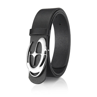 Men's Unique Design Smooth Buckle Belt Fashionable Trendy Casual Pants Accessories Simple Men's Birthday Gifts