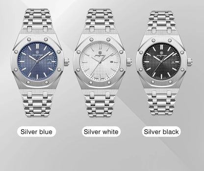 PAAZOMU Original Luxury Men's Watches Date Chronograph Stainless Steel Quartz Watch Waterproof Luminous Fashion Man Wristwatch