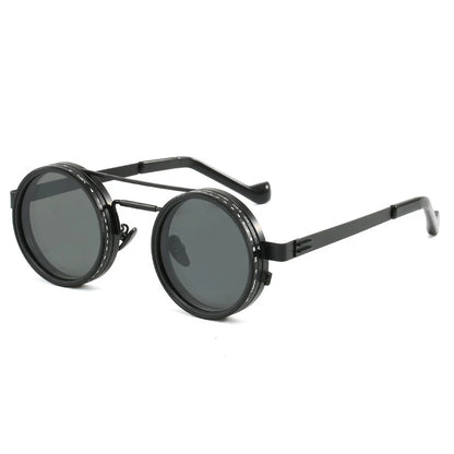 SHAUNA Retro Metal Round Punk ND9-level Adjustable Dimming Sunglasses Women Polarized UV400 Fashion Men Outdoor Sun Glasses