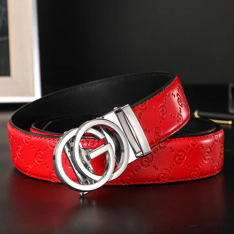 New Thin 34mm Business Men's Belt Formal Leather Male Belt High Quality Belt women Metal Automatic g Buckle Belt for women jeans