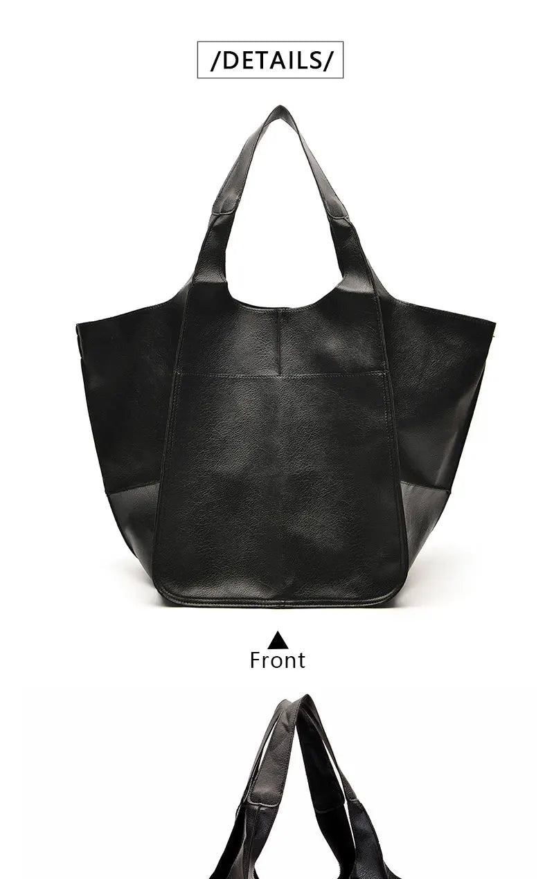 Rretro Handmade Big Beach Tote Bag High Capacity Zipper Shoulder Solid Color Multifunction Handbags For Ladies