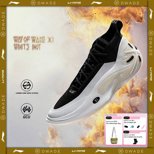 Li-Ning Men's WAY OF WADE 11 WHITE HOT Professional Basketball Shoes Carbon Plate Cushion Support Indoor Sneakers ABAU049