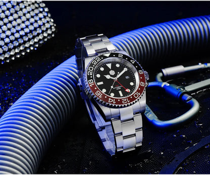 San Martin Luxury GMT Hangzhou 6460 Men Automatic Mechanical Watch Business Sports Waterproof 200m Sapphire Full Luminous SN0016