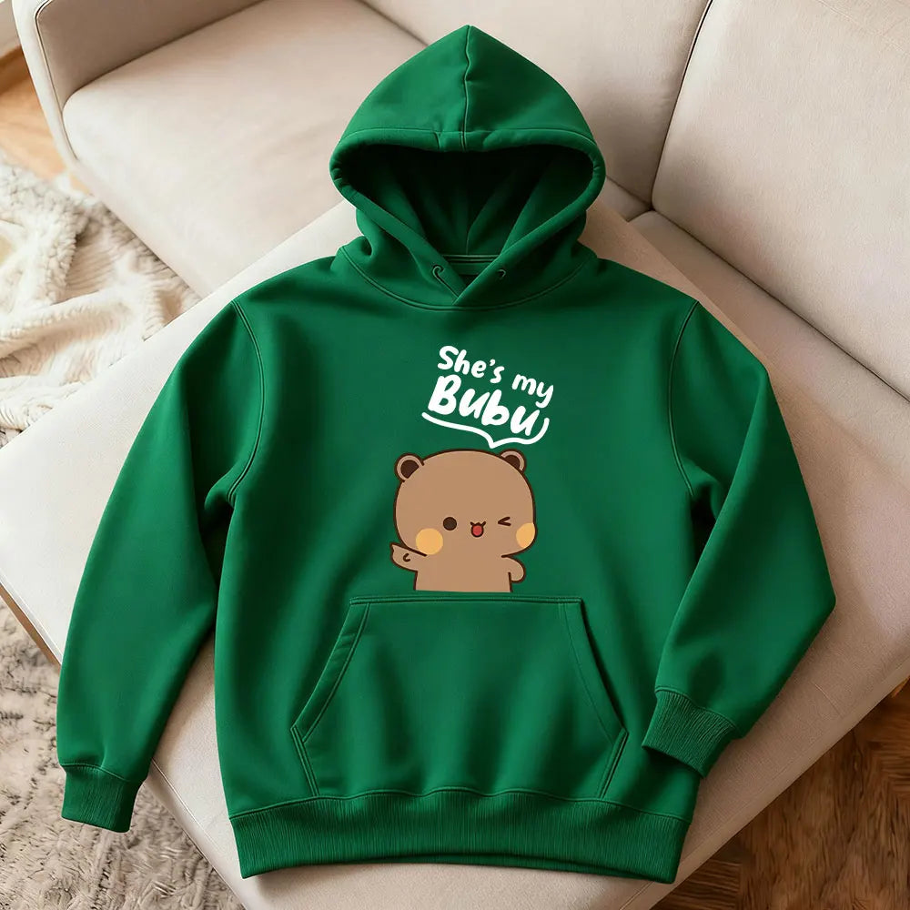 Bubu Dudu Bear Couple Hoodies Matching His and Hers Outfit Casual Cute Couple Outfits Fall Winter Men Women Daily Life Apparel