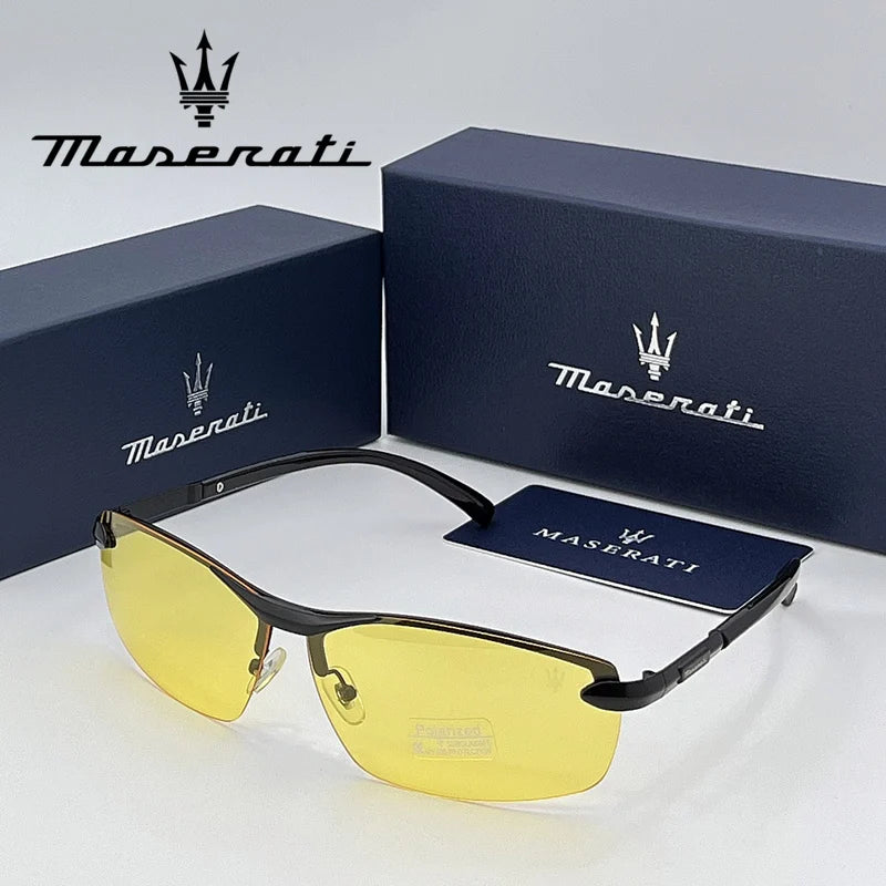 MASERATI UV400 Polarized Sunglasses Lightweight Frameless for Cycling Driving Outdoor Unisex Men Women Daily Sunglasses 20345