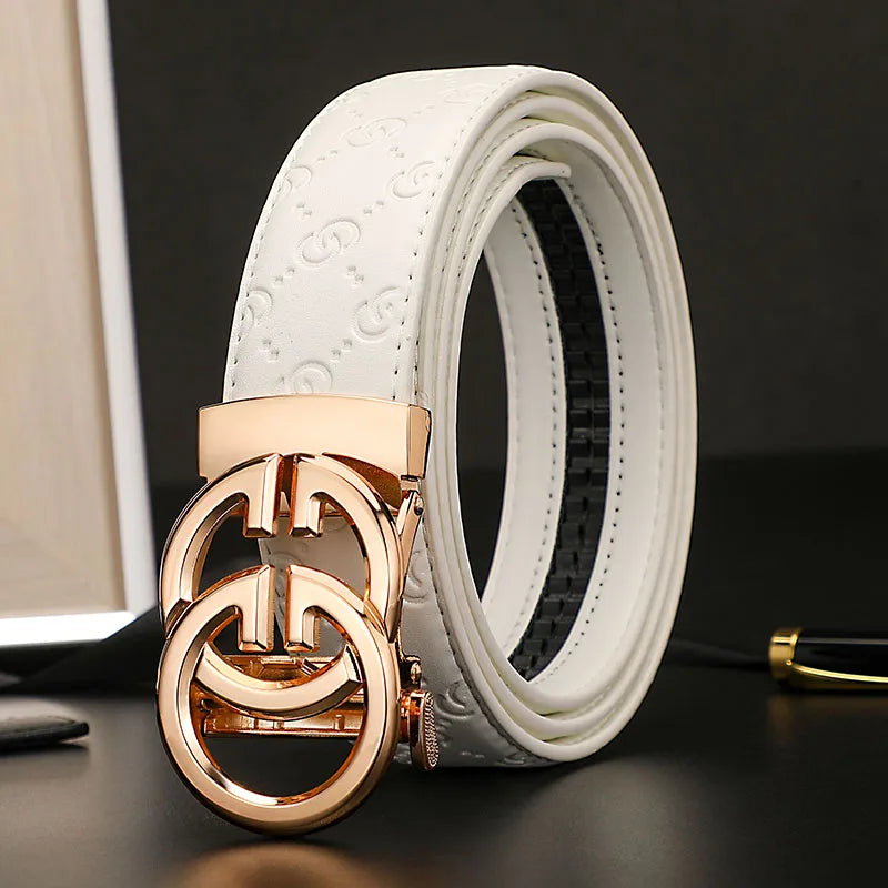 New wide 3.4cm Women's Belt Formal Leather Canvas Belt Women High Quality Metal Buckle Male Belt for men jeans work belt