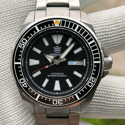 STEELDIVE New SD1961 43.8mm BGW9 Blue Luminous Sapphire Glass NH36 Automatic 200m Waterproof Mens Dive Watch with Ceramic Bezel