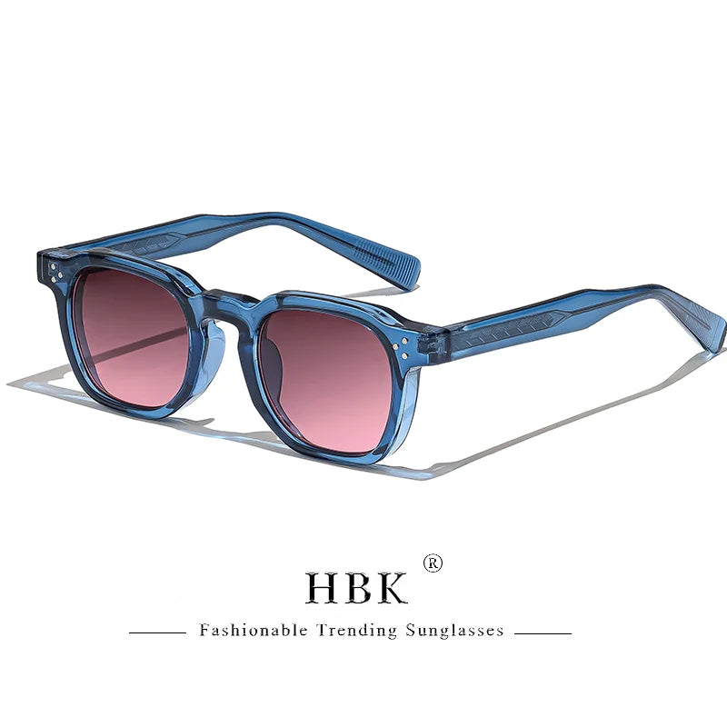 HBK New Square Retro Sunglasses Men Fashion Punk Sun Glasses Women Travel Driving Beach Eyewear Lunette De Soleil Femme UV400