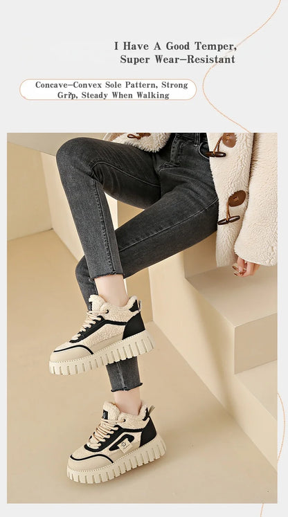 Fleece-Lined Warm High-Top Soft Men's Casual Sports Cotton Shoes Women's Anti-Slip Wear-Resistant