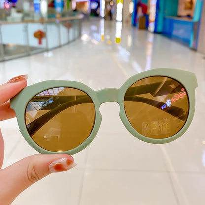 New Fashion Children Glasses Vintage Round Outdoor Sun Protection Sunglasses Baby Girls Acrylic UV400 Sunglasses Kids Eyeglasses