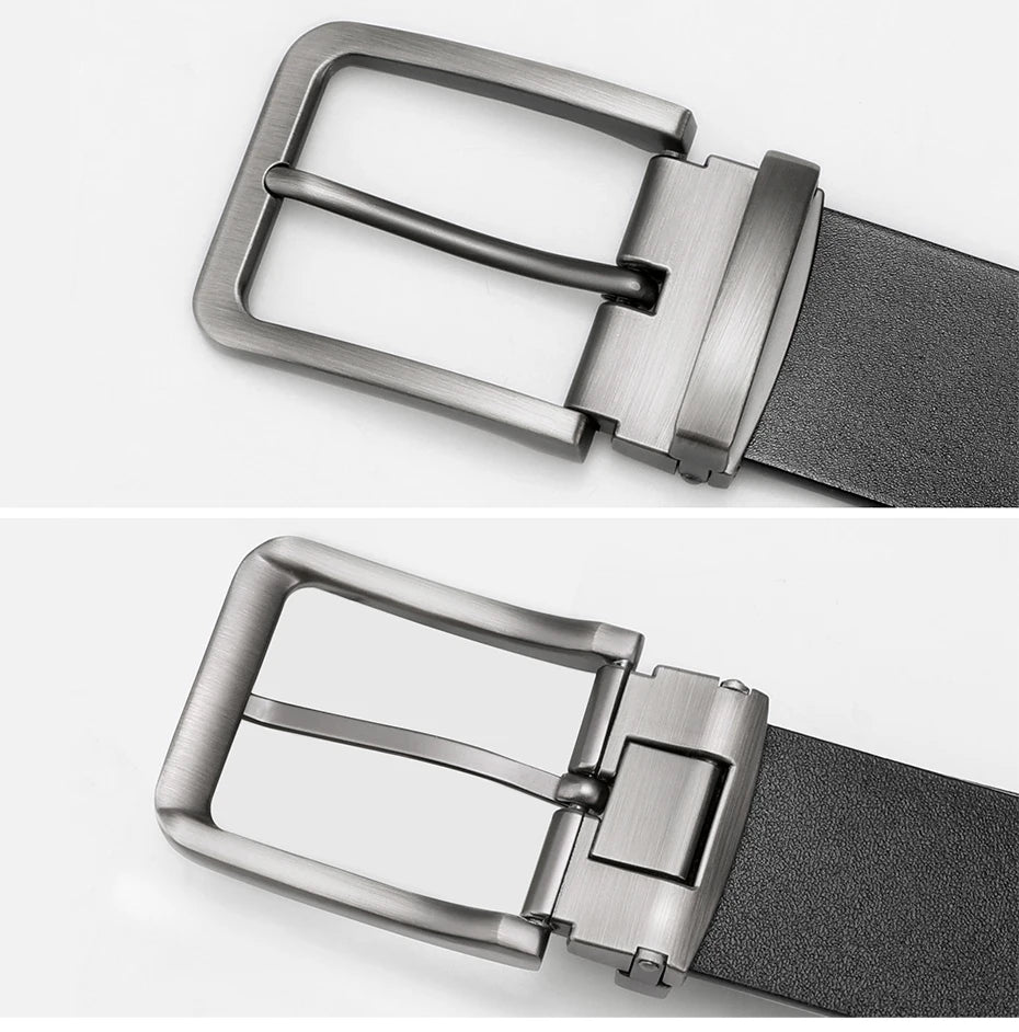 Maikun Genuine Leather Men's Belt Large Size Casual Belt   Alloy Pin Buckle Business Suit Belt Father's Day Present Gift
