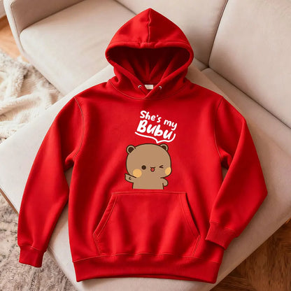 Bubu Dudu Bear Couple Hoodies Matching His and Hers Outfit Casual Cute Couple Outfits Fall Winter Men Women Daily Life Apparel