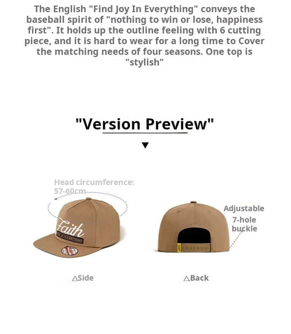 Maden Vintage Embroidered Letter Baseball Cap Unisex Round Top Flat Brim Hat Casual Sun Hat for Streetwear and Hip-Hop Style