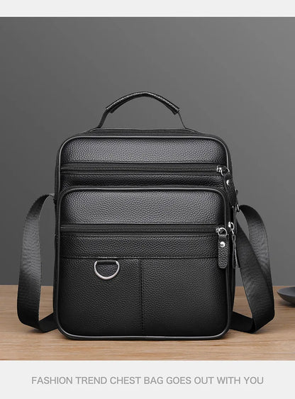 High quality genuine leather men's crossbody bag soft cowhide simple, casual, business style small shoulder bag for men Handbag