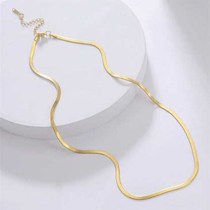 Skyrim Stainless Steel Snake Chain Necklace for Women Men Gold Color Herringbone Choker Neck Chains 2026 Trend Jewelry Gift Hot