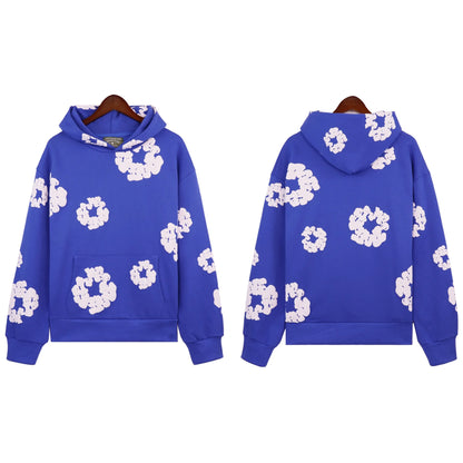 DENIM TEARSTHoodie Cross border European and American Hot selling Cotton Foam Printed Tears Hoodie Men's and Women's Hoodies