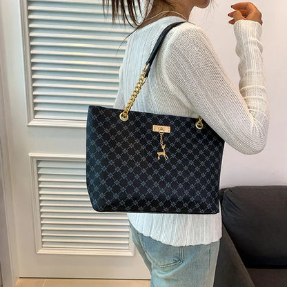Summer High Quality PU Leather Fashion Large-capacity Shoulder Armpit Women's Bag Work Student Travel Female Retro Handbag Tote