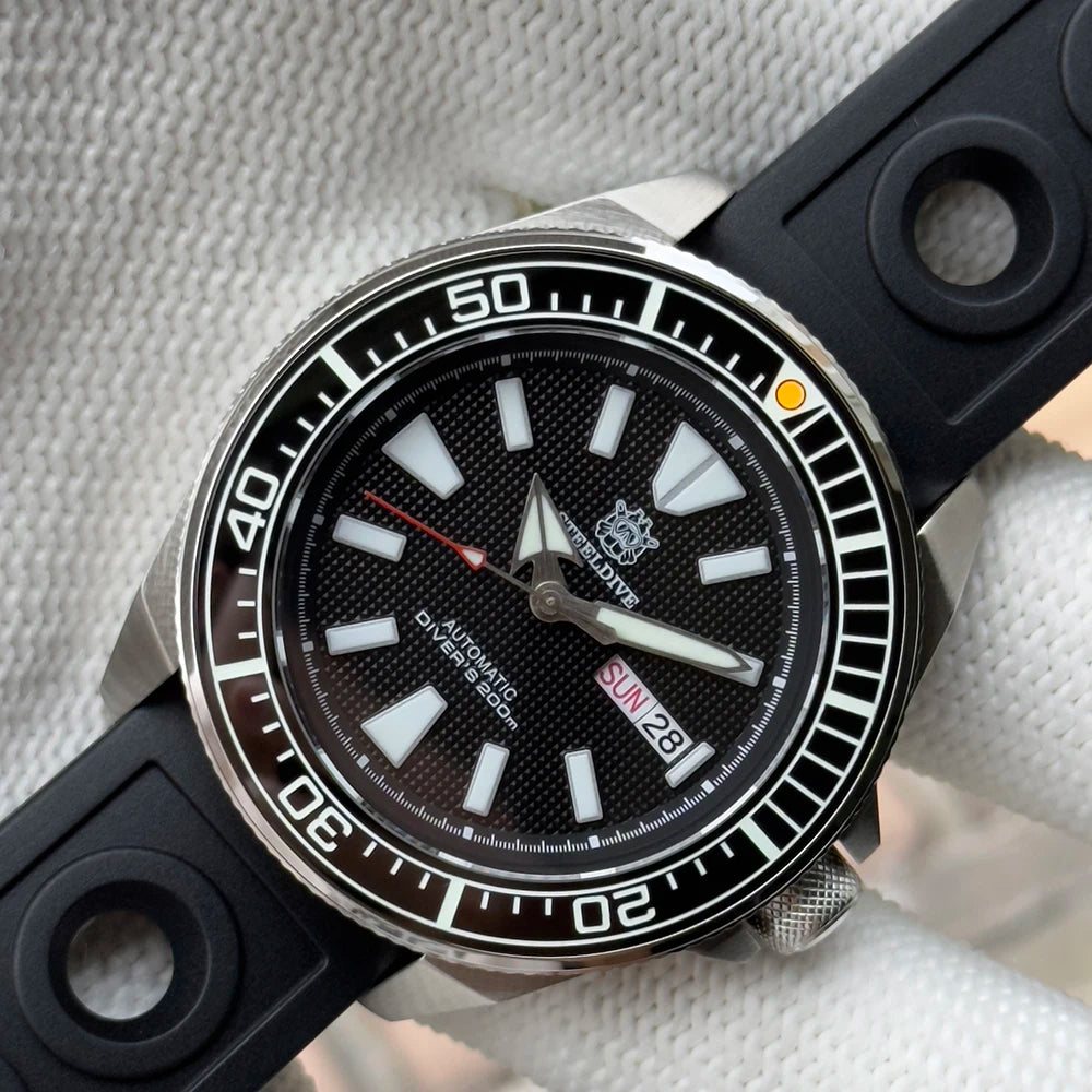 STEELDIVE New SD1961 43.8mm BGW9 Blue Luminous Sapphire Glass NH36 Automatic 200m Waterproof Mens Dive Watch with Ceramic Bezel