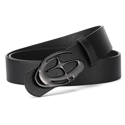 Men's Unique Design Smooth Buckle Belt Fashionable Trendy Casual Pants Accessories Simple Men's Birthday Gifts