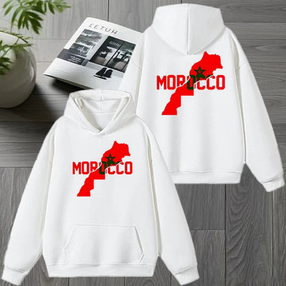 Autumn Winter Morocco harajuku New in Double Sided print black Hoodie Men women Fleece Casual pullover Unisex fashion Sweatshirt