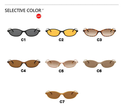Cute Oval Small Frame Sunglasses Women New Retro Style Sexy brown Sun Glasses Ladies trendy Fashion Decorative Shades Eyeglass
