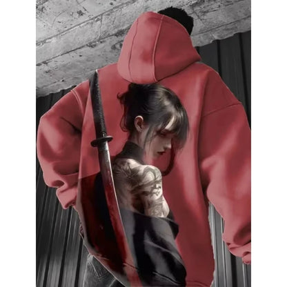 Japanese Anime 3d Print Hoodie Men Women Fashion Sexy Samurai Tracksuit Casual Hoodie Sweatshirt Autumn Winter Clothes Y2k Coat