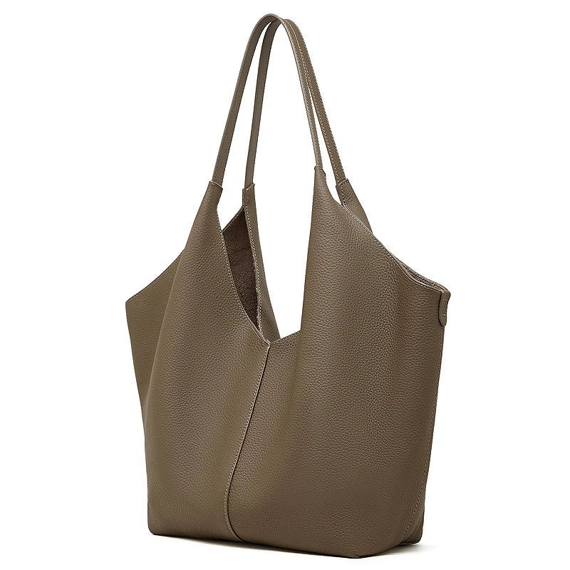 Hifashion Cow Genuine Leather Large Underarm Shoulder Bags For Women 2026 Luxury Designer Shopping Tote Office Ladies Handbags