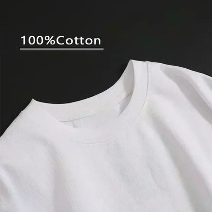Summer Men's Nostalgic Retro DVD Video Letter Printed Round Neck T-shirt Neutral 100% Cotton Soft Breathable Short Sleeve