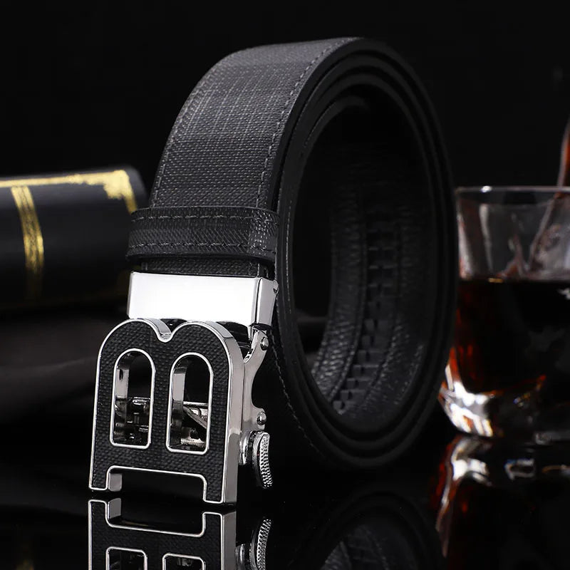 2025 High Quality Men's Belt Designer Genuine Leather Belts Male Metal Automatic Buckle Casual Fashionable Belt for men Jeans