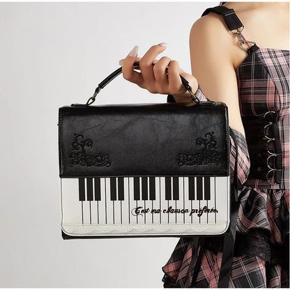 Fashion Polka Dot Ladies Piano Bag New Style Niche Underarm Shoulder Bag Sweet Personality Piano Backpack Women's Bag Square Bag