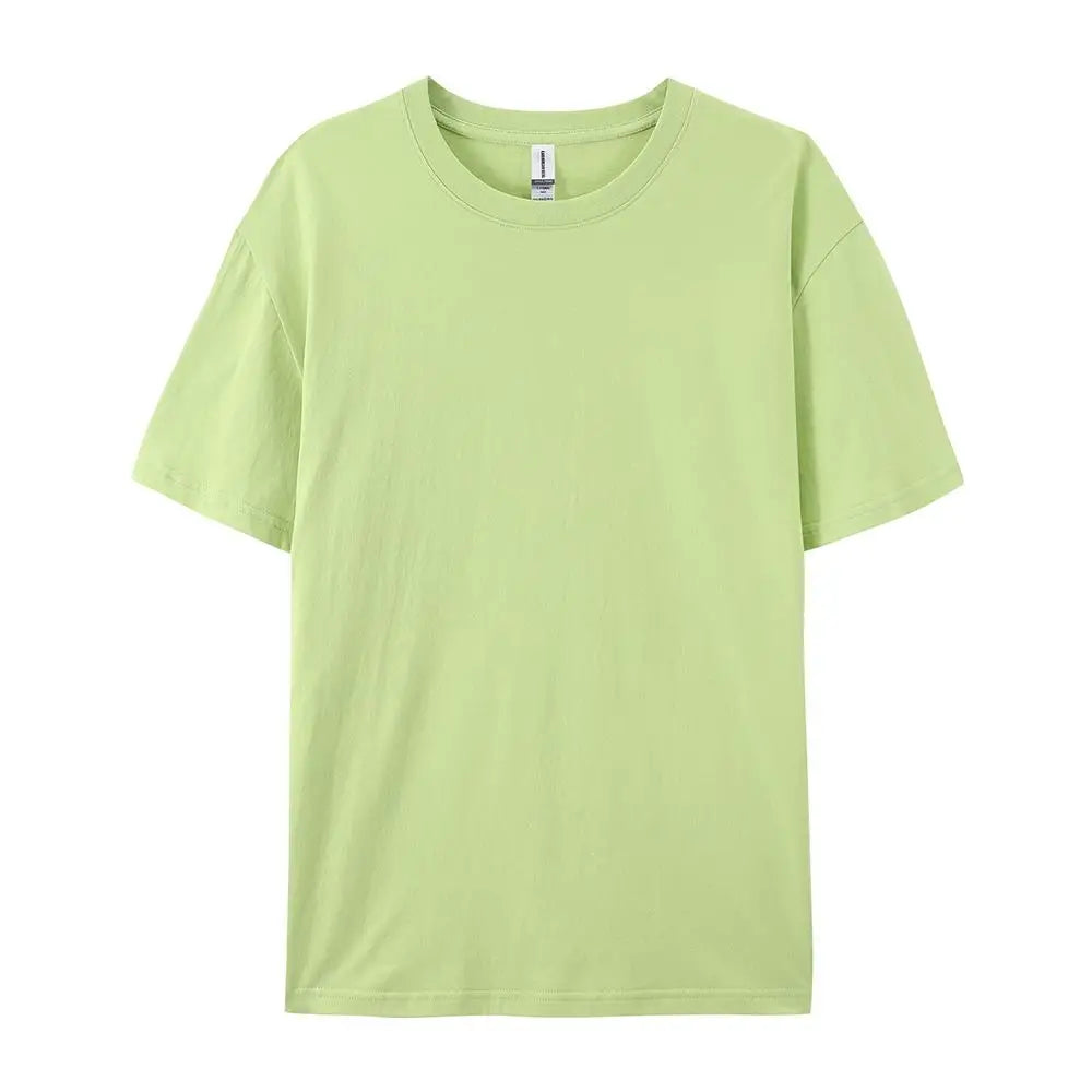 100% Cotton Solid Tshirts Men Woman Short Sleeve Fashion Brand Trend Casual Soft Clothing Tees Customized Products Summer Tops