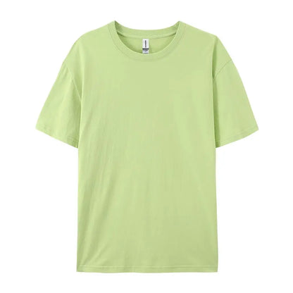 100% Cotton Solid Tshirts Men Woman Short Sleeve Fashion Brand Trend Casual Soft Clothing Tees Customized Products Summer Tops