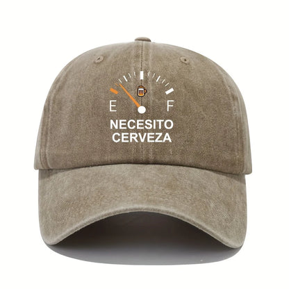 NECESITO CERVEZA pattern printed vintage duckbill cap, fashionable retro curved brim baseball cap, casual outdoor sun hat