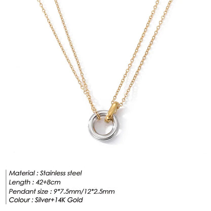 eManco Stainless Steel two-color pendant Necklaces For Women Chokers Trend Fashion Festival Party Gift Jewelry