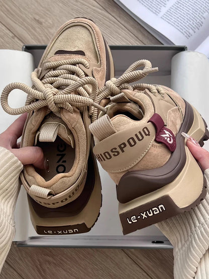 2025 original shoe replicas Retro luxury Sneakers For Women Design Cow suede High Street Girl's sneakers ladies tennis