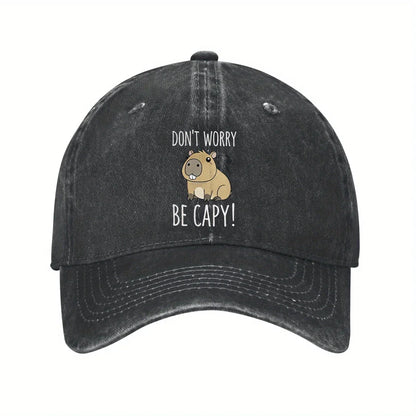 Print Washed Cotton Baseball Cap for Men Women Vintage Casual Peaked Caps Outdoor Running Sun Hat Adjustable Soft Top