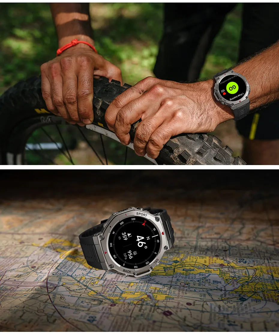 Smart Watch For T-Rex 3 GPS Smartwatch AMOLED Touch Screen 5ATM Outdoor Compass Smart Fitness Sport Monitor Men Watch ForXiaomi