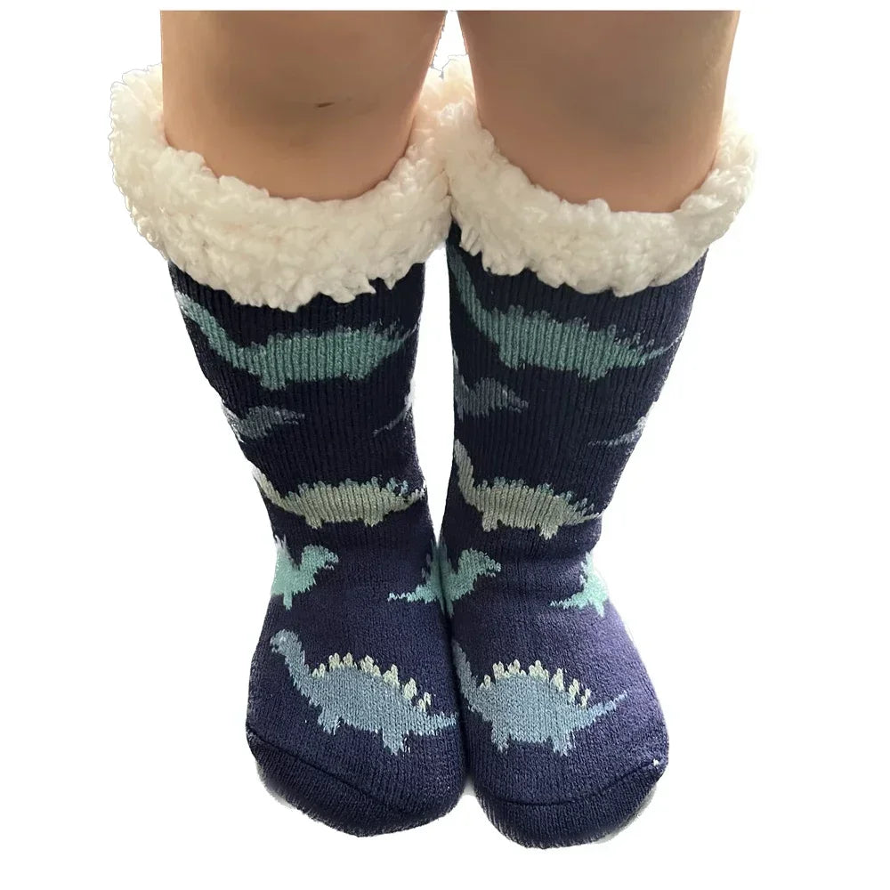 Christmas Gift Thermal Socks Women Winter Warm nightwear Plush Soft Floor Fuzzy Fluffy Fur Slipper Sock Thick Ladies Cute Cow