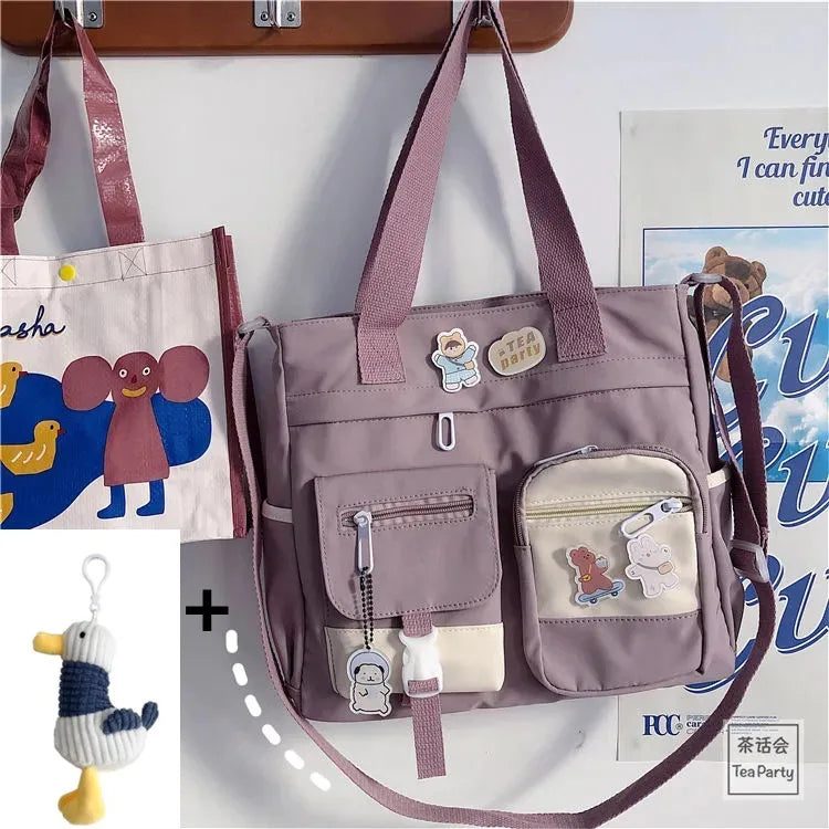Nylon Waterproof Canvas Women Handbags Shoulder Bag Japanese Ladies Messenger Bag Student School Crossbody Bags for Girl Satchel