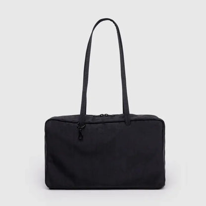 Simple Large-capacity Square Shoulder Bag Fashion Plaid Nylon Handbag Durable Canvas Material Travel Bag Daily Use Storage Bag