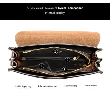 Luxury Kangaroo Brand Leather Messenger Bag Man Handbag Chest Crossbody Bag For Men Business Small Shoulder Bag Summer Male Bag