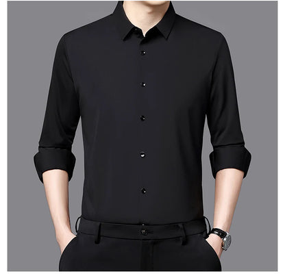Premium Men's Ultra-Stretch Shirt - High-Quality Silky Business Formal Long-Sleeve Shirt for Social and Casual Wear