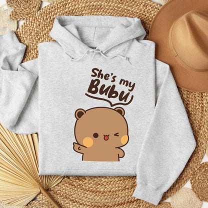 Bubu Dudu Bear Couple Hoodies Matching His and Hers Outfit Casual Cute Couple Outfits Fall Winter Men Women Daily Life Apparel