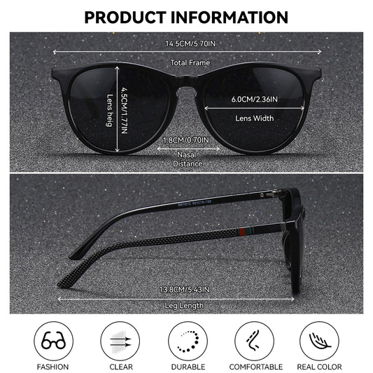 BARCUR Pink Fashion Polarized Glasses Bright Comfort PC Round Frame Holiday Travel Women Sunglasses Most Fashion Gift For Girls