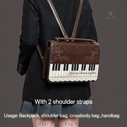 New Vintage Piano Shoulder Bag Womens Brown Crossbody Bag Y2k Girls Transparent Ita Bag Personalized Backpack Aesthetic Handbags